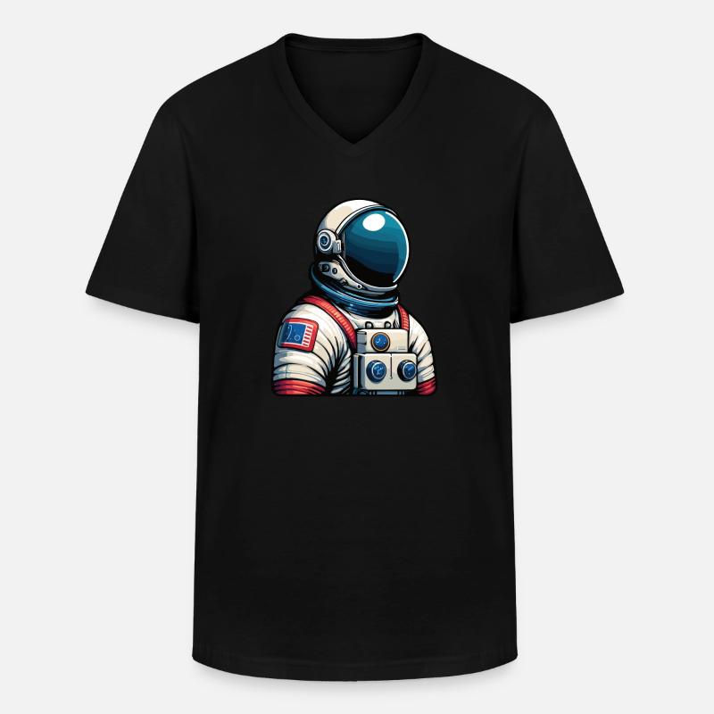 Astronaut - Männer-T-Shirt mit V-Ausschnitt - Schwarz
