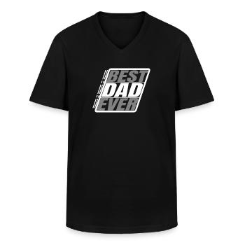 best dad ever - Men's V-Neck T-Shirt - black - Front - AI Model Male 178 dark (178cm)