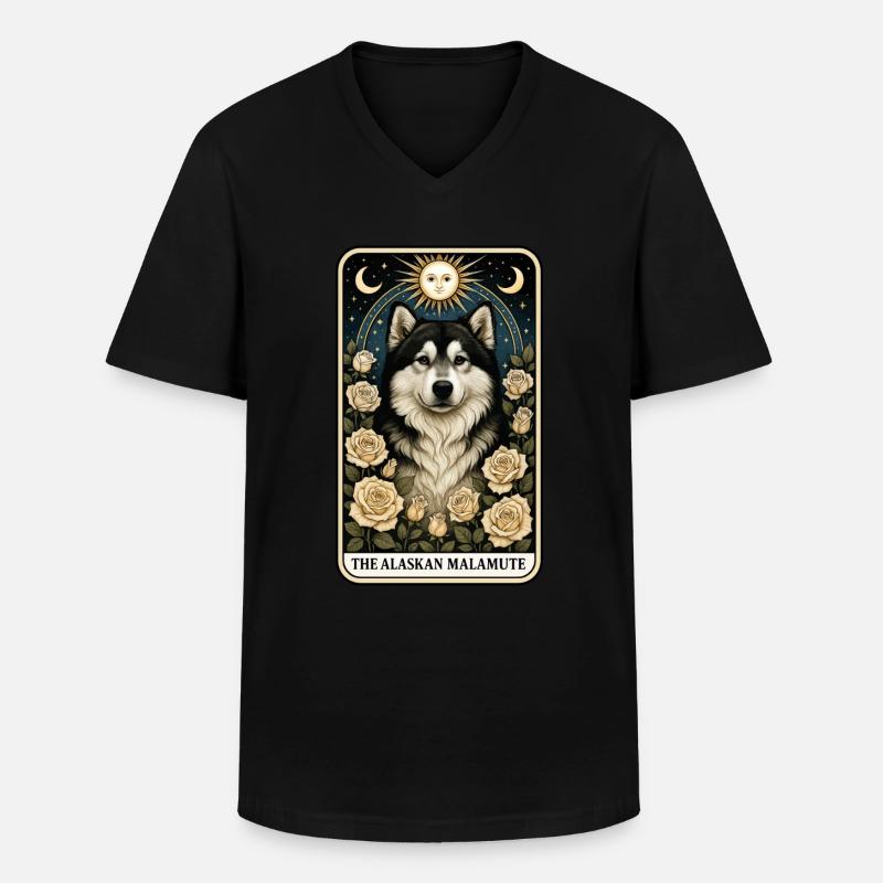 Alaskan Malamute - Männer-T-Shirt mit V-Ausschnitt - Schwarz