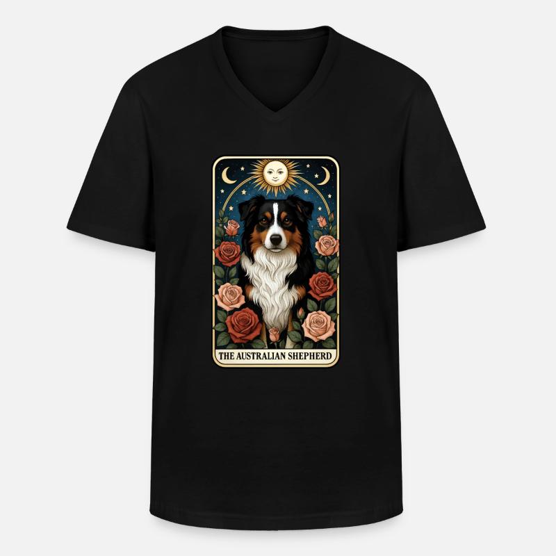 Australischer Schäferhund - Männer-T-Shirt mit V-Ausschnitt - Schwarz
