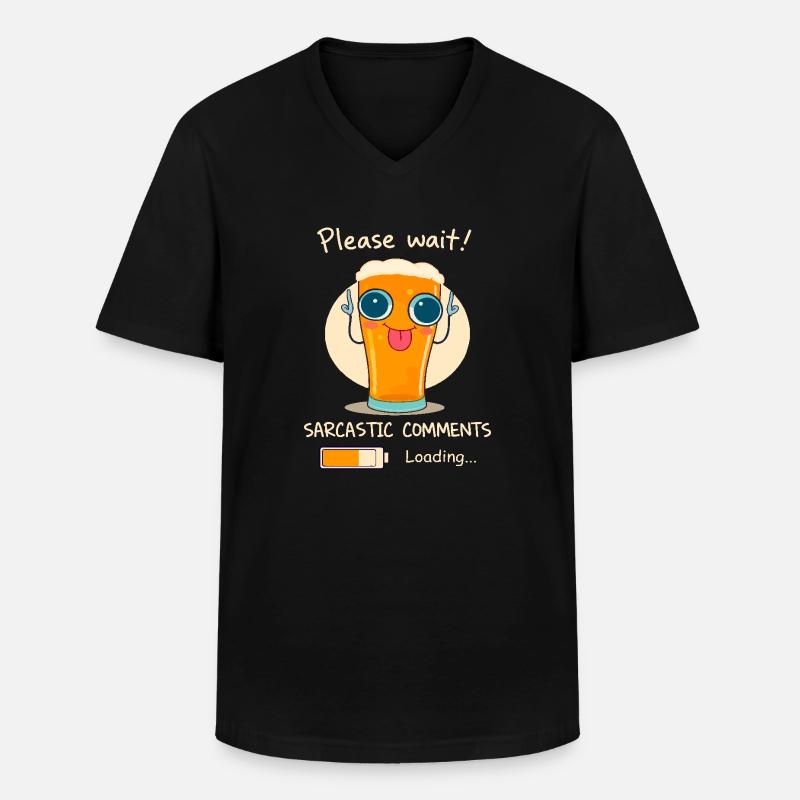 Sarkastisches Bierglas - Männer-T-Shirt mit V-Ausschnitt - Schwarz
