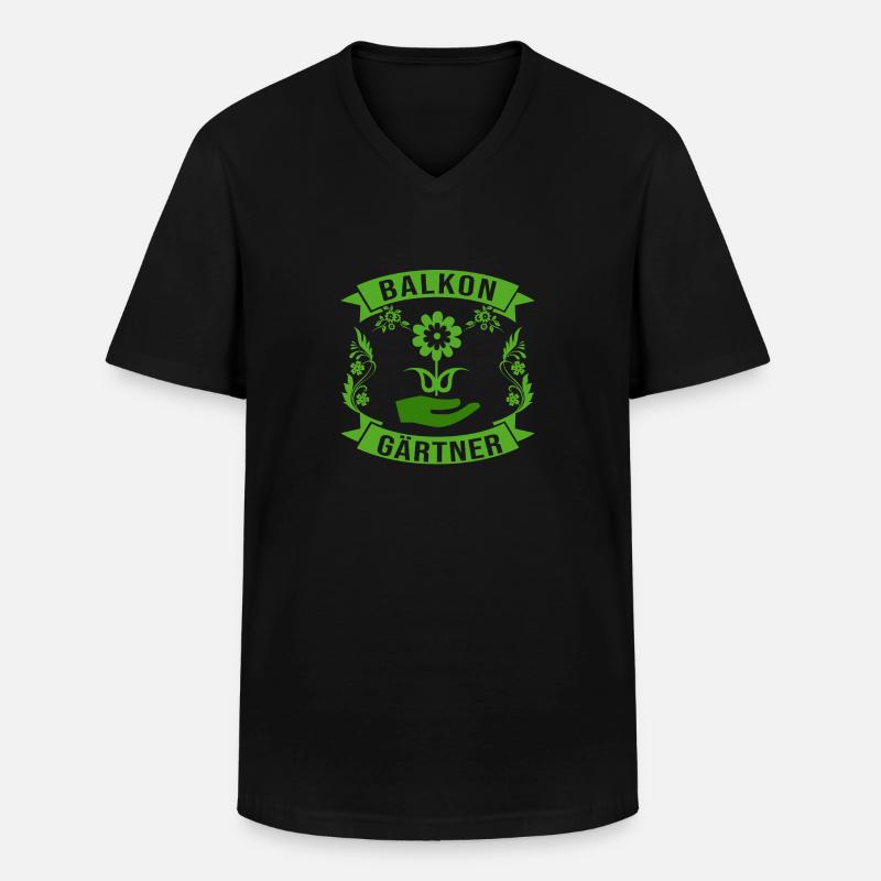 Balkon Gärtner - Männer-T-Shirt mit V-Ausschnitt - Schwarz