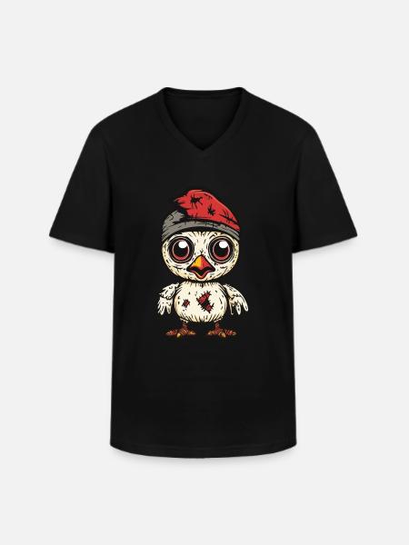 Chicken Halloween Funny Zombie - Men's V-Neck T-Shirt - black