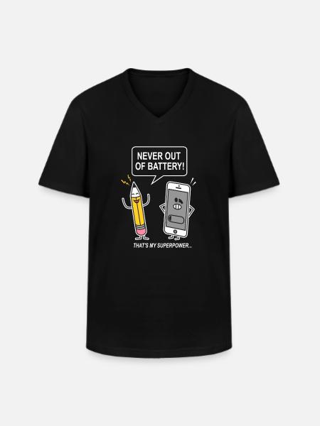 funny humor sarcasm smartphon - Men's V-Neck T-Shirt - black