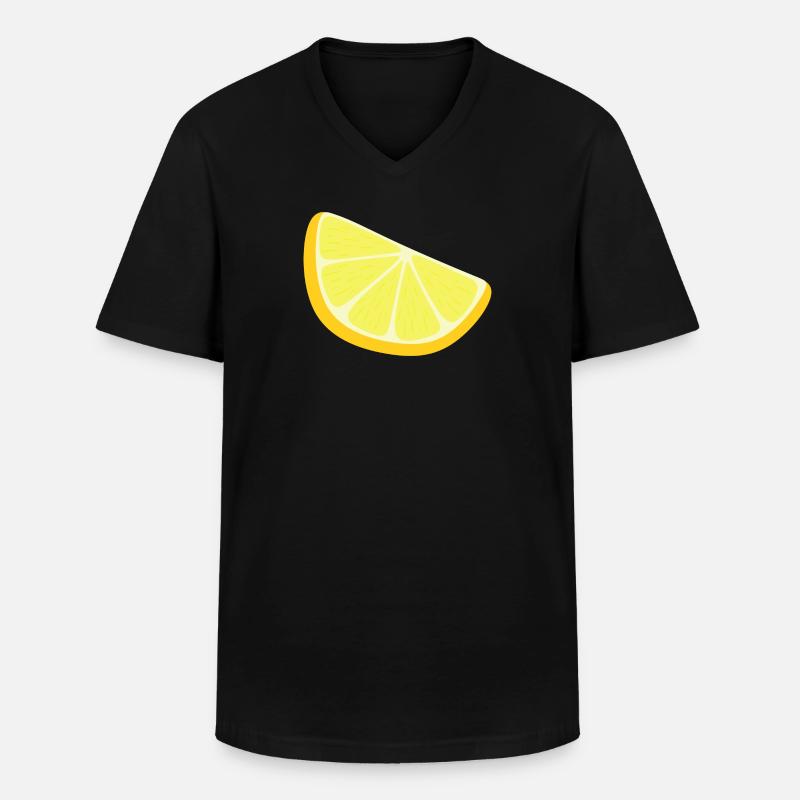 Zitronenscheibe - Männer-T-Shirt mit V-Ausschnitt - Schwarz
