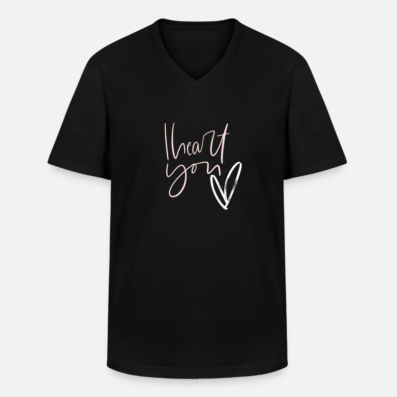 Ich liebe dich - Männer-T-Shirt mit V-Ausschnitt - Schwarz