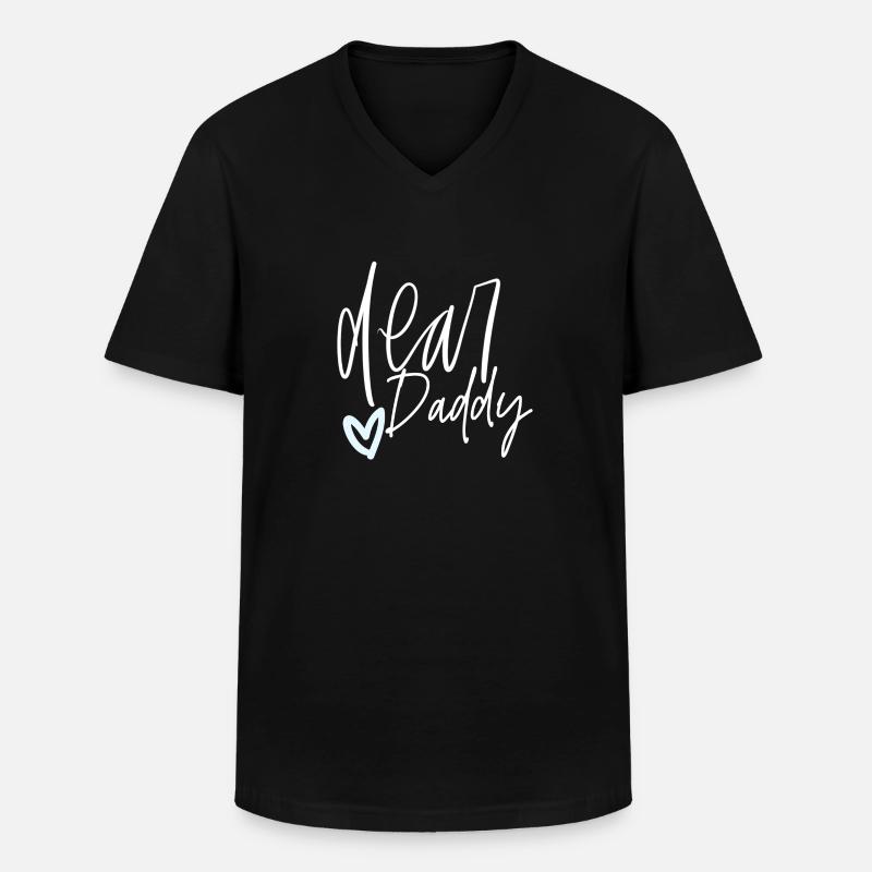 Dear daddy - Männer-T-Shirt mit V-Ausschnitt - Schwarz
