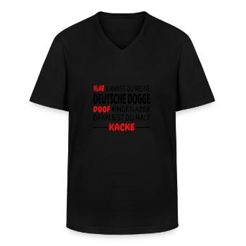 Deutsche Dogge Hunde Shirt Geschenk - Männer-T-Shirt mit V-Ausschnitt - Schwarz - Vorne - AI Model Male 178 dark (178cm)