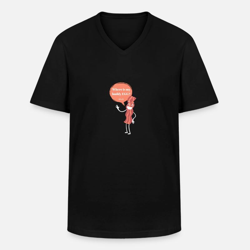 Bacon / EGG / Design / Baconstripes - Männer-T-Shirt mit V-Ausschnitt - Schwarz