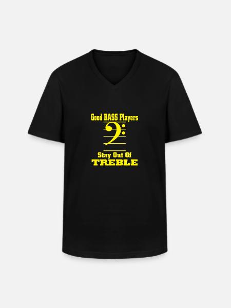 bass player - Men's V-Neck T-Shirt - black