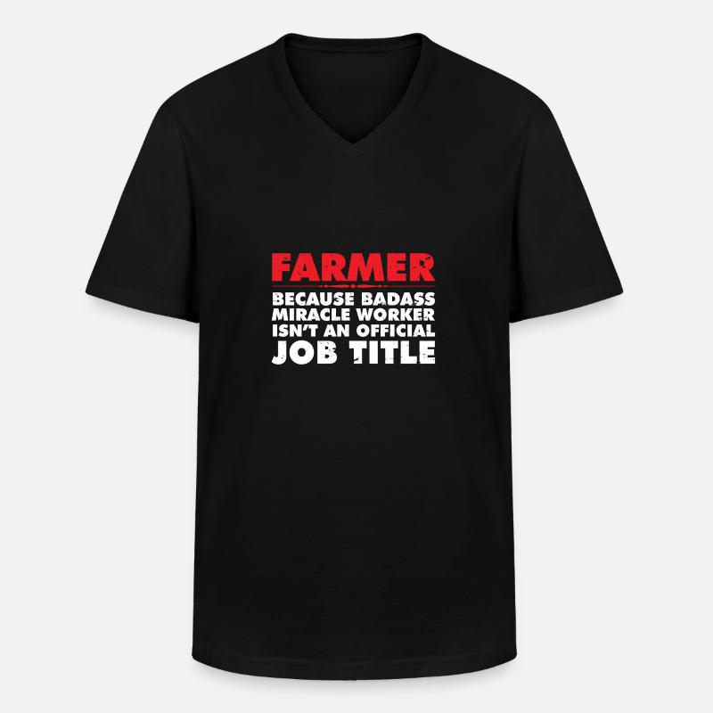 FARMER - Männer-T-Shirt mit V-Ausschnitt - Schwarz