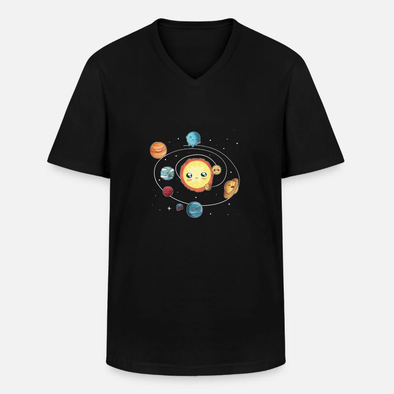 il sistema solare - Maglietta da uomo classica con scollo a V - nero