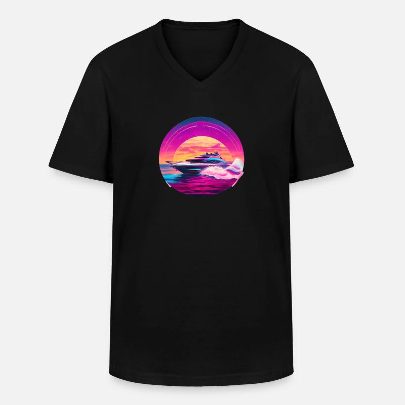 Wunderschönes Speedboot Design - Männer-T-Shirt mit V-Ausschnitt - Schwarz