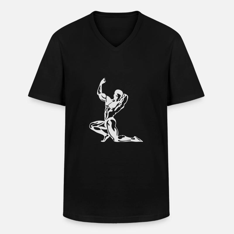 masterfitness_bob - Männer-T-Shirt mit V-Ausschnitt - Schwarz