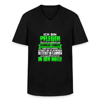 PFLEGER - Hölle - Männer-T-Shirt mit V-Ausschnitt - Schwarz - Vorne - AI Model Male 178 dark (178cm)