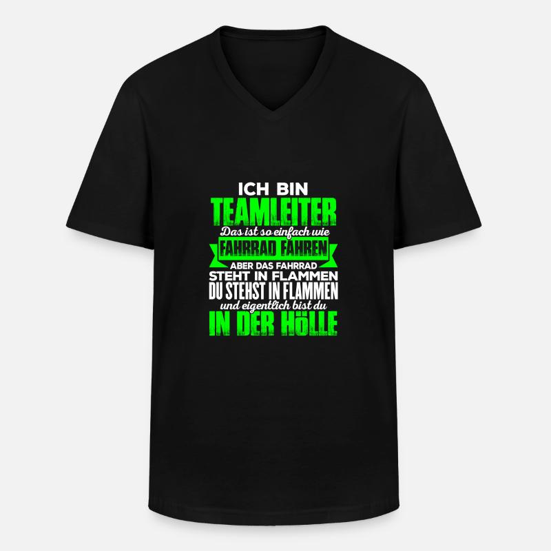 TEAMLEITER - Hölle - Männer-T-Shirt mit V-Ausschnitt - Schwarz