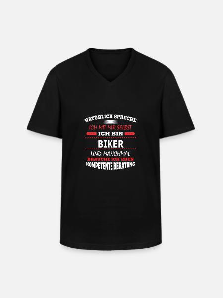 BIKER - Männer-T-Shirt mit V-Ausschnitt - Schwarz
