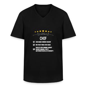 CHEF - Männer-T-Shirt mit V-Ausschnitt - Schwarz - Vorne - AI Model Male 178 dark (178cm)
