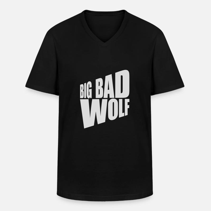 big bad wolf Zitat - Männer-T-Shirt mit V-Ausschnitt - Schwarz