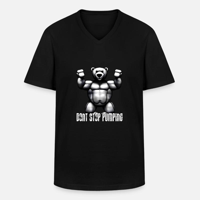 Don´t stop pumping - Männer-T-Shirt mit V-Ausschnitt - Schwarz