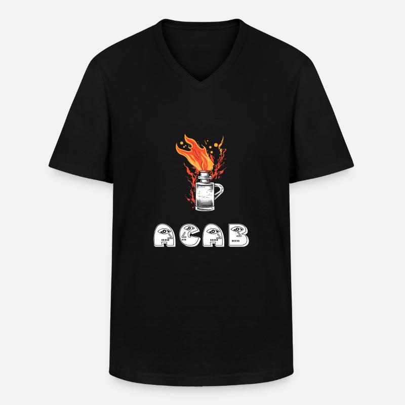 ACAB - Männer-T-Shirt mit V-Ausschnitt - Schwarz