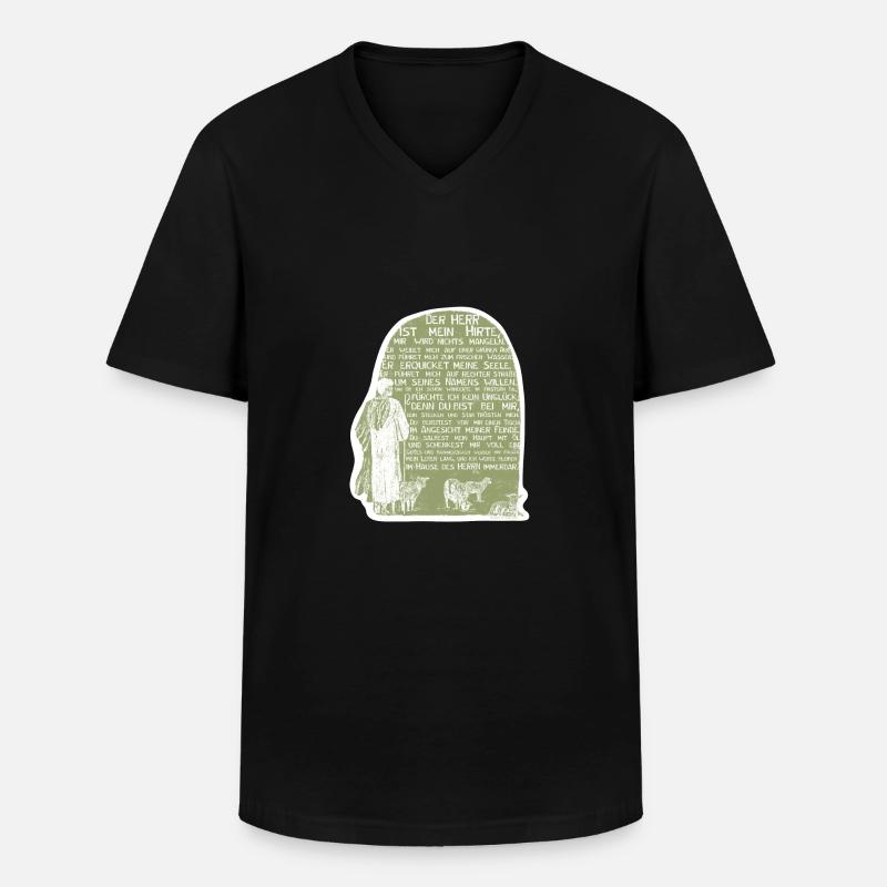 Der gute Hirte - Männer-T-Shirt mit V-Ausschnitt - Schwarz