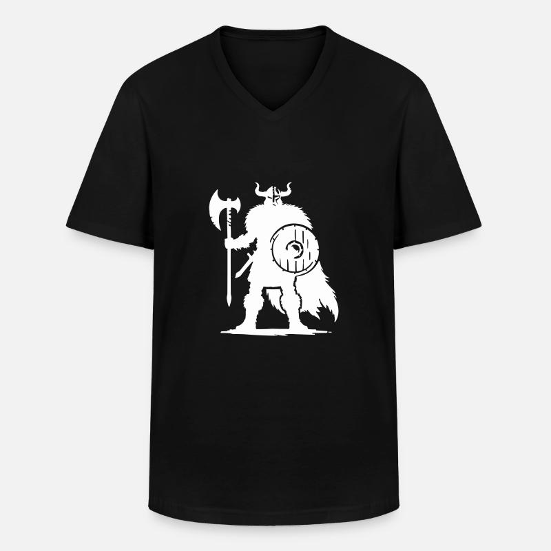 wikinger warrior - Männer-T-Shirt mit V-Ausschnitt - Schwarz