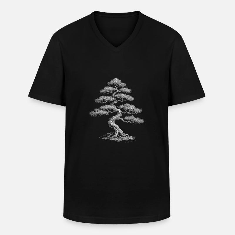 Bonsai - Männer-T-Shirt mit V-Ausschnitt - Schwarz