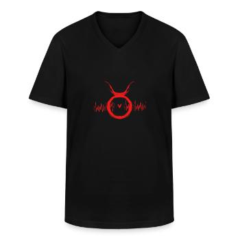 Taureau Signe du zodiaque - T-shirt col V Homme - noir - Devant - AI Model Male 178 dark (178cm)