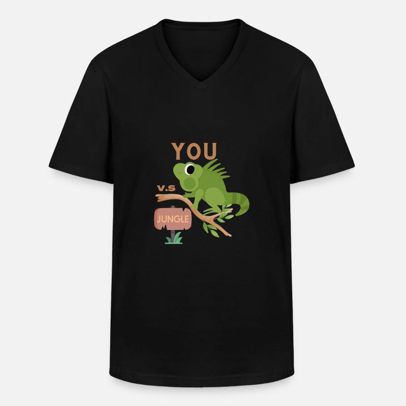 V S dschungel - Männer-T-Shirt mit V-Ausschnitt - Schwarz