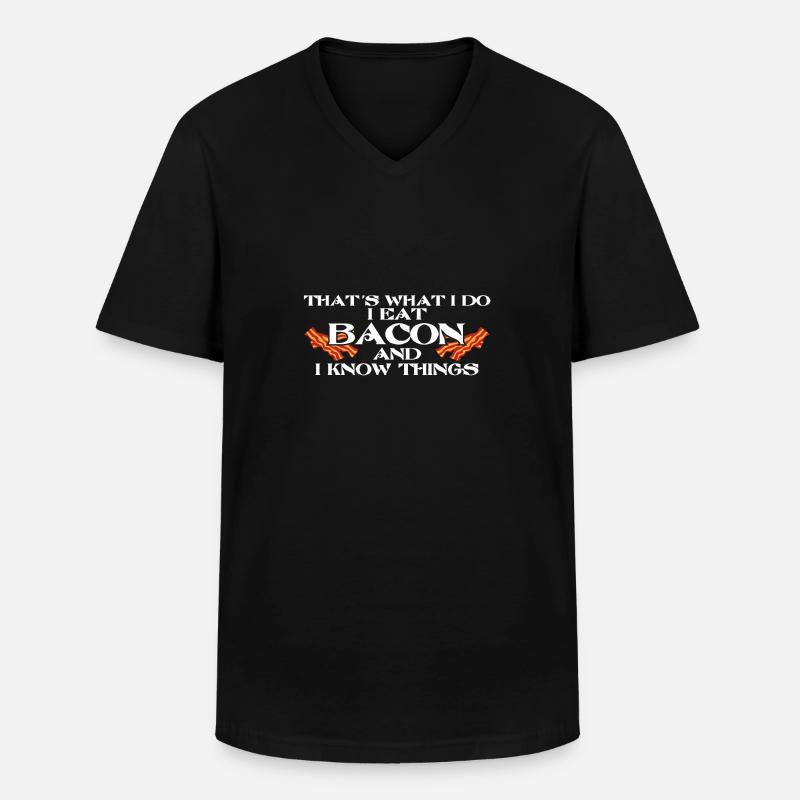 Bacon Bacon Grill - T-shirt col V Homme - noir