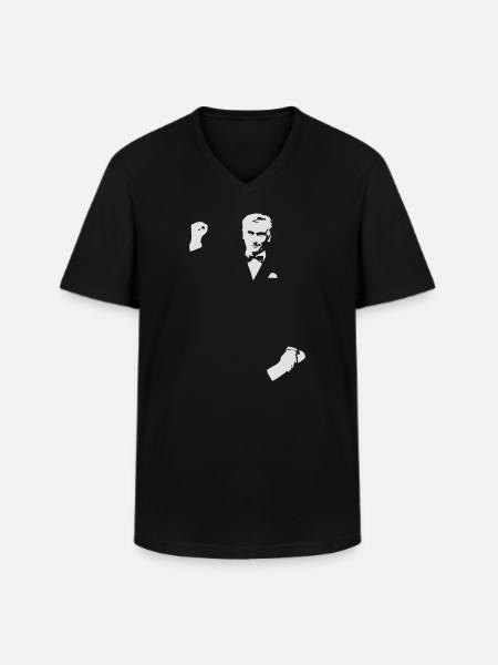 Yilmaz Güney Schwarzweiß-Silhouette - Männer-T-Shirt mit V-Ausschnitt - Schwarz