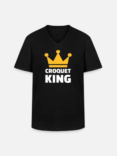 Croquet King - Männer-T-Shirt mit V-Ausschnitt - Schwarz
