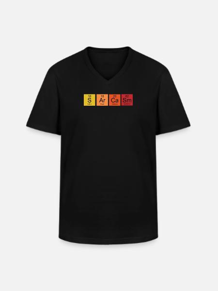 Retro periodic table Sarcasm - Men's V-Neck T-Shirt - black