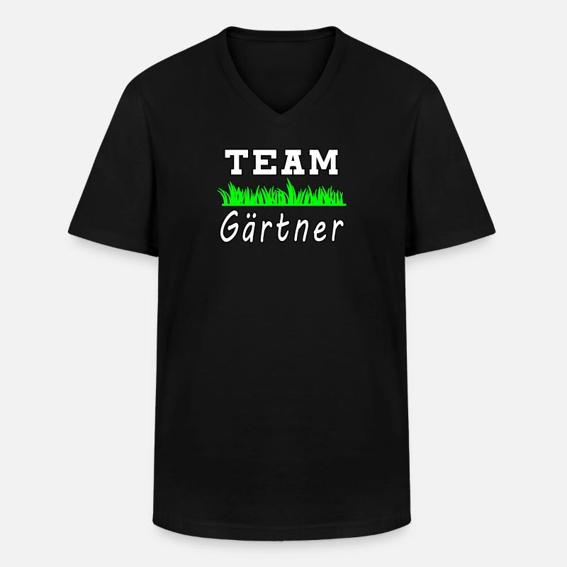 Team Gärtner - Männer-T-Shirt mit V-Ausschnitt - Schwarz