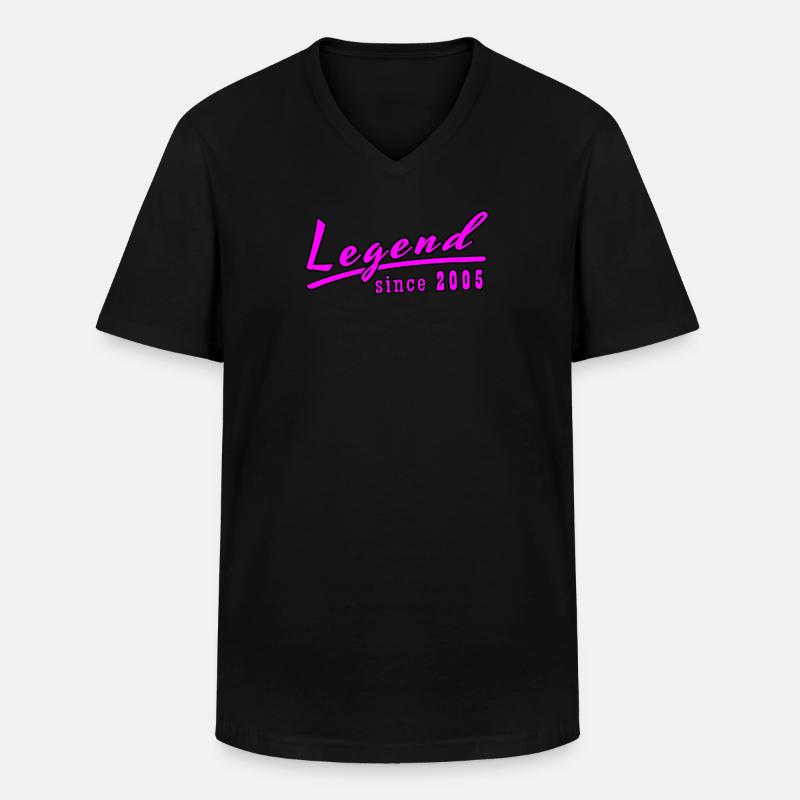 Legend Since 2005 - Männer-T-Shirt mit V-Ausschnitt - Schwarz