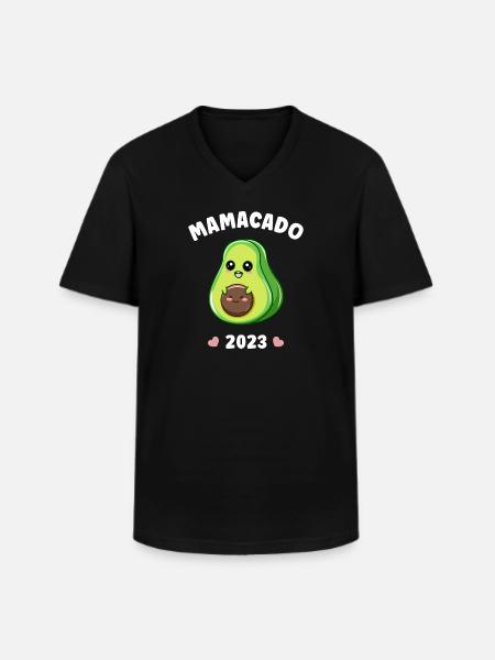 Mamacado 2023 Avocat Grossesse Enceinte - T-shirt col V Homme - noir