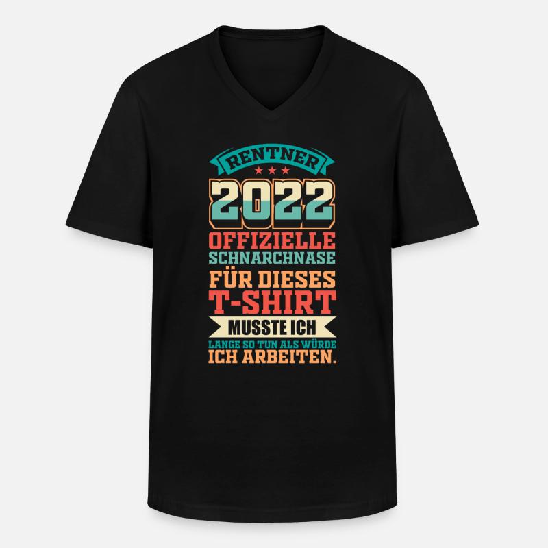 Rentner - Männer-T-Shirt mit V-Ausschnitt - Schwarz