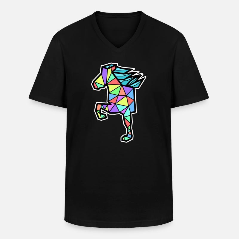 Ross Polygon Islandpferde Isländer Pferdenarr - Männer-T-Shirt mit V-Ausschnitt - Schwarz