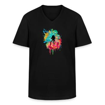 Tiefseetaucher und Taucher PopArt - Männer-T-Shirt mit V-Ausschnitt - Schwarz - Vorne - AI Model Male 178 dark (178cm)