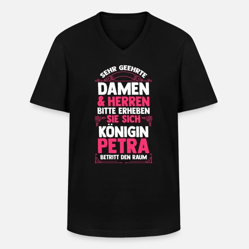 Name Petra - Männer-T-Shirt mit V-Ausschnitt - Schwarz