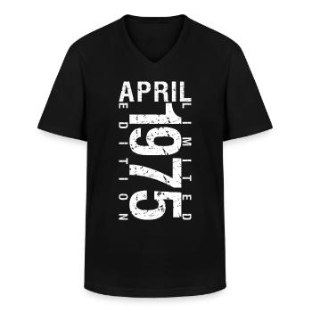 Avril 1975 Avril cadeau anniversaire 1975 - T-shirt col V Homme - noir - Devant - AI Model Male 178 dark (178cm)