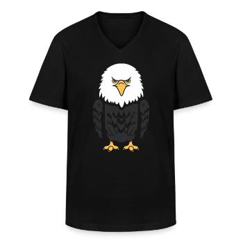 Eagle Bird - Men's V-Neck T-Shirt - black - Front - AI Model Male 178 dark (178cm)