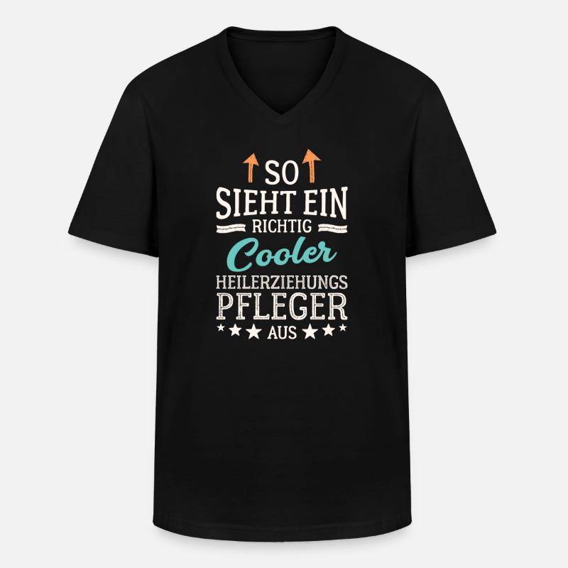 So sieht ein cooler Heilerziehungspfleger aus - Männer-T-Shirt mit V-Ausschnitt - Schwarz