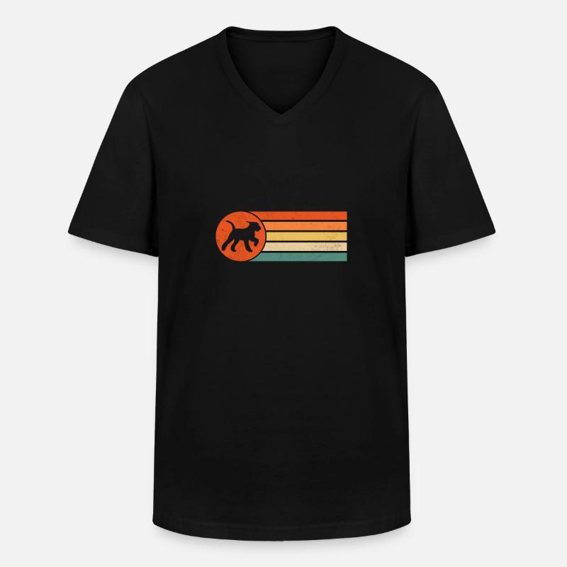 Airedale Terrier Hund - Männer-T-Shirt mit V-Ausschnitt - Schwarz