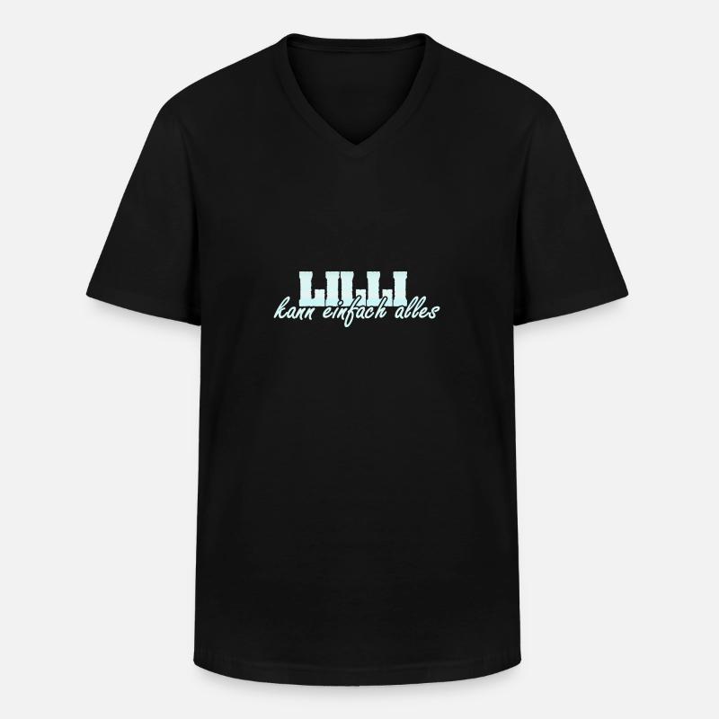 Lilli - Männer-T-Shirt mit V-Ausschnitt - Schwarz