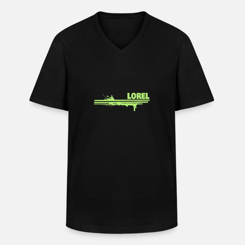 Farbklecks Lorel - Männer-T-Shirt mit V-Ausschnitt - Schwarz