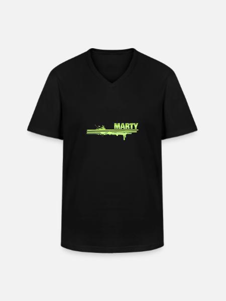 Marty als Farbklecks - Männer-T-Shirt mit V-Ausschnitt - Schwarz