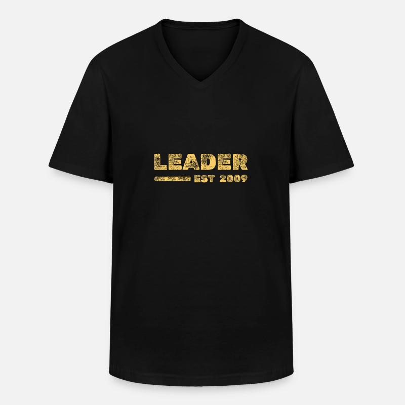 Leader 2009 - Männer-T-Shirt mit V-Ausschnitt - Schwarz