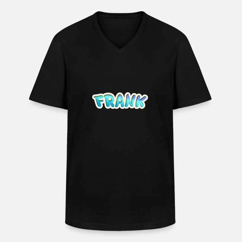 Frank - Männer-T-Shirt mit V-Ausschnitt - Schwarz